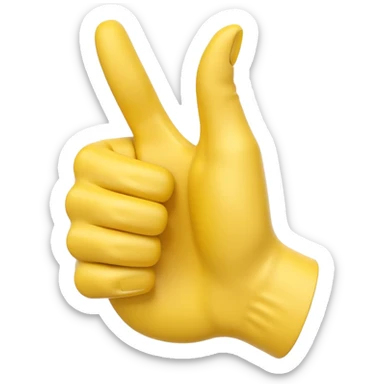 Use the original thumbs up emoji as a template, and create an image of a modified thumbs up where an exact copy but much smaller version of the large thumbs up, has its fingers wrapped around the large thumbs up sticker