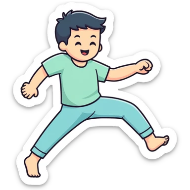 blushing and kicking feet sticker