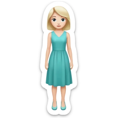 👗🧍‍♀️ merge this emojis the dress should be light teal on a girl full sticker