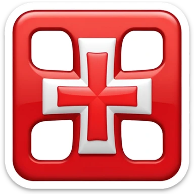 A simple scarlet-red cross with clean, symmetrical lines. Bold and minimal sticker