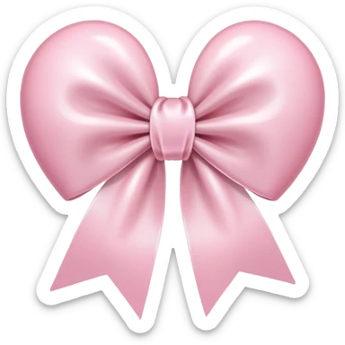 white heart with light pink ribbon bow sticker
