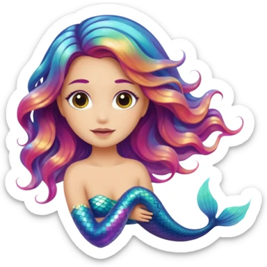 Iridescent mermaid hair sticker