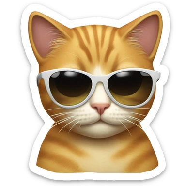 cat with sunglass sticker