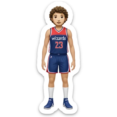 Curly hair short facial hair Washington Wizards Jersey white socks cover up the ankle legs and knees a right arm sleeve on your right arm full body Standing Tall sticker