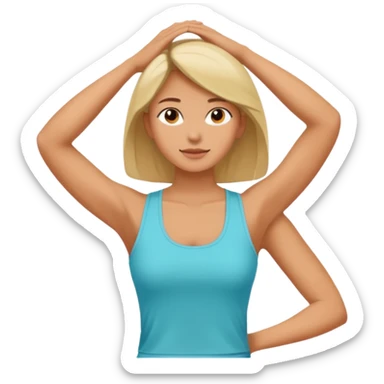 The woman who just woke up is stretching lazily sticker