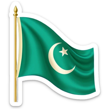 Uzbek flag fluttering in the moon sticker