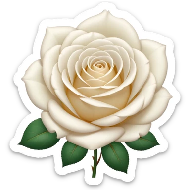 white rose, without green leaves, just flower sticker