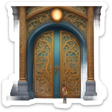 Person in love with a pretty door sticker