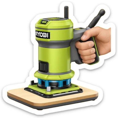 ONE+ 18V Cordless Compact Fixed Base Router RYOBI with gray with battery  sticker