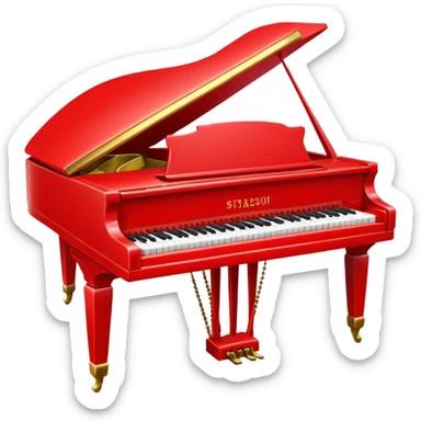 tiny red grand piano for emoji sticker