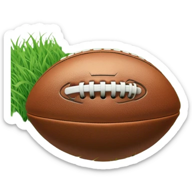 Cinematic Realistic image of an AFL ball resting on a lush, grassy field, showcasing weathered leather textures and intricate markings, bathed in soft, natural lighting that emphasizes its iconic role in the game sticker