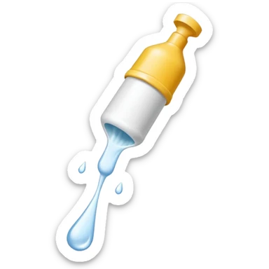 individual white glue drops falling and dripping out of a tube sticker