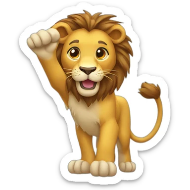 Lion waving sticker