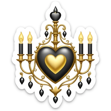 heart with a gothic chandelier sticker