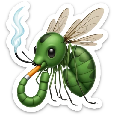 mosquito fumando un cigarro sticker