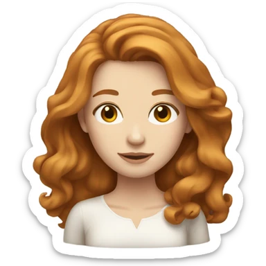 pale pretty woman with shoulder length ginger-brown hair sticker