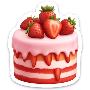 Strawberry cake cute sticker