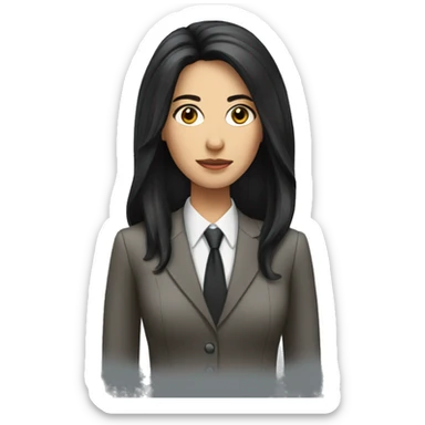 Female defense attorney with long black hair sticker