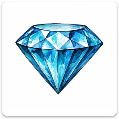 Сгенерируй мне Бриллиант, в чуть рисованном стиле. На чисто белом фоне. БЕЗ НАДПИСЕЙ. Но при этом объмная и яркая sticker