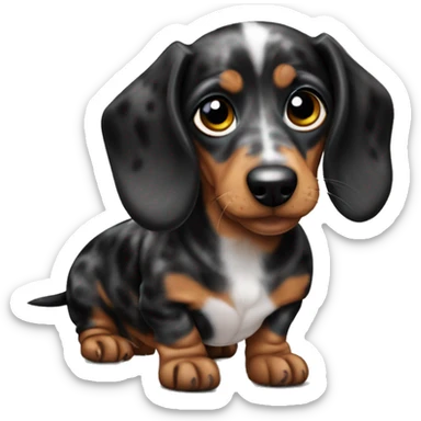 Black merle mini dachshund  sticker