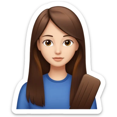 mujer alisando su cabello sticker