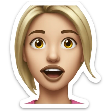 realistic selfie of girl close the mouth a little bit sticker