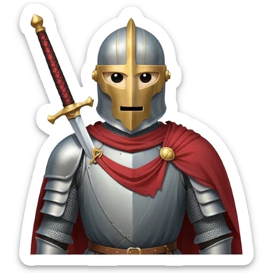 Headless Knight with Sword close up with horror look sticker