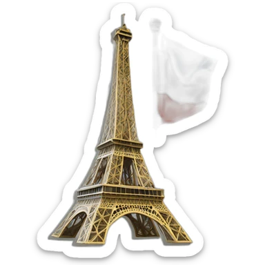 Tour Eiffel avec au sommet un drapeau algérien sticker