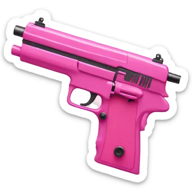 Pink gun sticker
