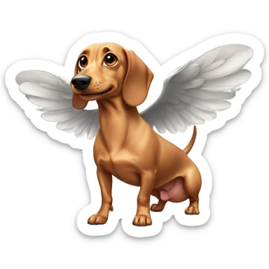 Weiner dog with wings sticker
