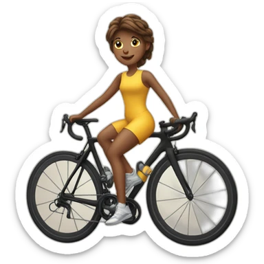 Girl on a roadbike sticker