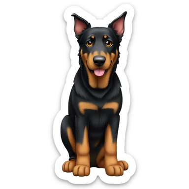Beauceron dog full body facing front sticker