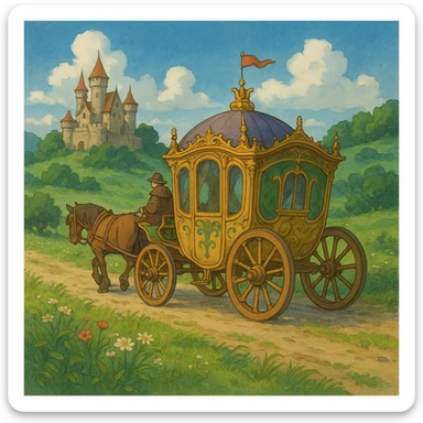 fairy tale medieval carriage sticker