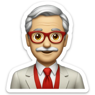 soviet pioneer with a red tie and glasses sticker