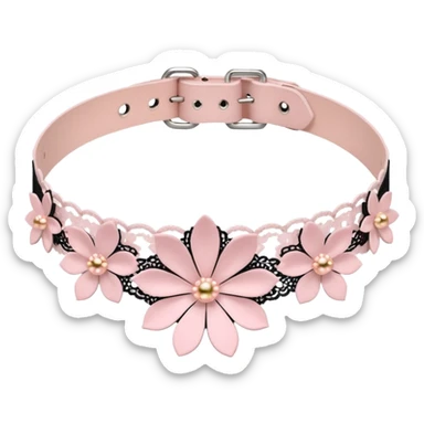 Pastel pink Lolita Sakura flower choker sticker