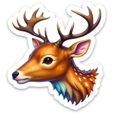 aesthetic brilliant divine lighting, oil paint  -  hieronymus bosch phantasmagoric mutated creatures - hybrids of human-deer sticker