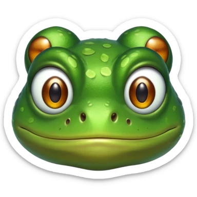 Frog with almond eyes sticker