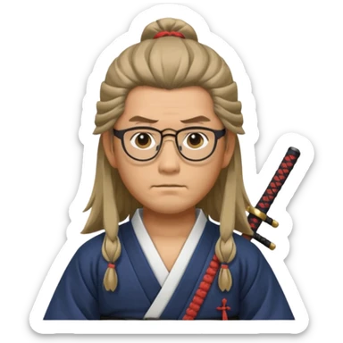 Long Haired Samurai with Glasses, Samurai with long hair tied back and glasses


 sticker