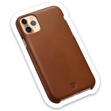 iphone 17  avec coque marron sticker