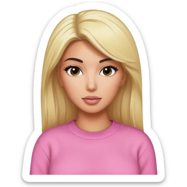 Blonde Kim kardashian with a pink sweater sticker