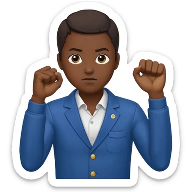 Shinzou wo sasageyo salute and fist on the chest sticker