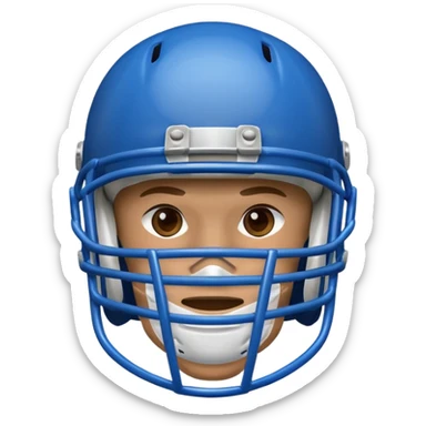 College football player helmet in  blue color  sticker
