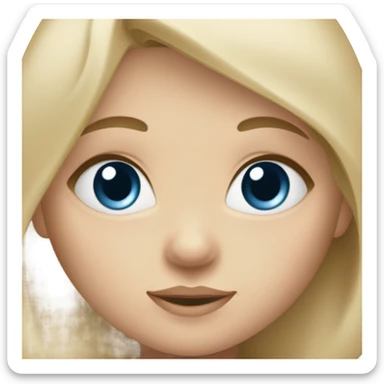 baby girl with blue eyes blonde in beige bodysuit  sticker