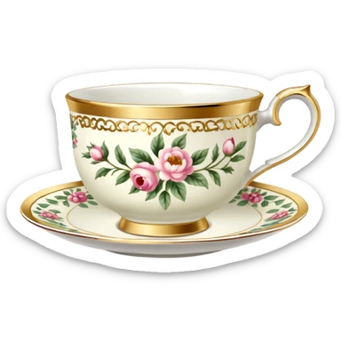 victorian teacup sticker