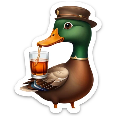 duck who drinks jagermeister sticker