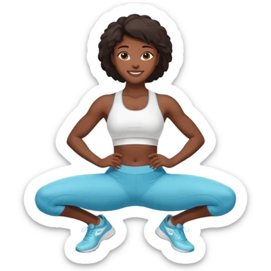 darkskin back woman in white sportswear Fit body focus chin to thigh sticker