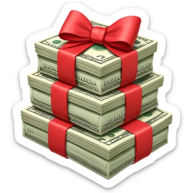 Money with a bow sticker