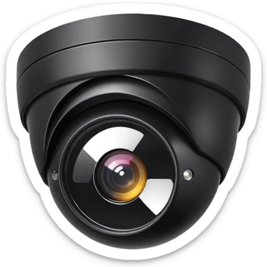 Dome cctv camera in black  sticker