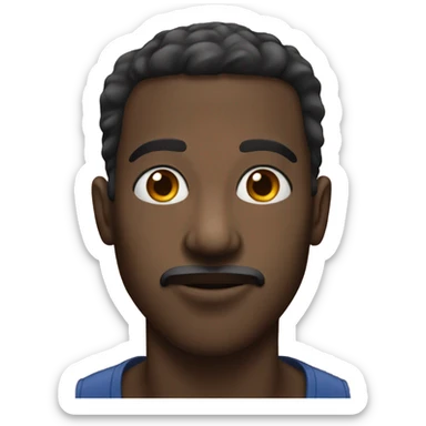 Black man large nose large lips hold breath sticker