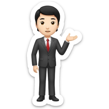 one tall, lean, business man talking, black hair, asian sticker